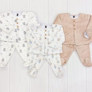Conjunto de batita y pelele en plush