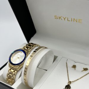 Conj. reloj+brazalete+collar+pendientes