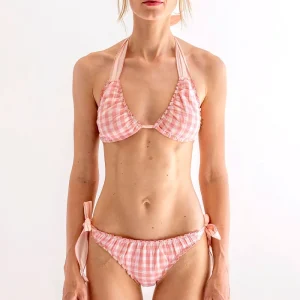 Bikini triángulo Vichy Pink