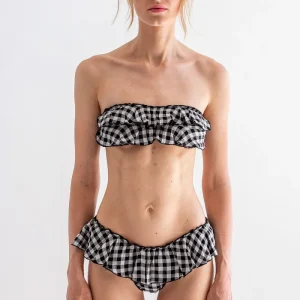 Bandeau Volantes Vichy Black