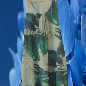 VESTIDO CORTO  TIRANTES VERDE Y BLANCO