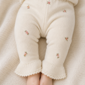 Pantalón tejido Alpaca Bordado Flor