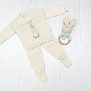 Conjunto tejido Alpaca Bunny Tail Crudo