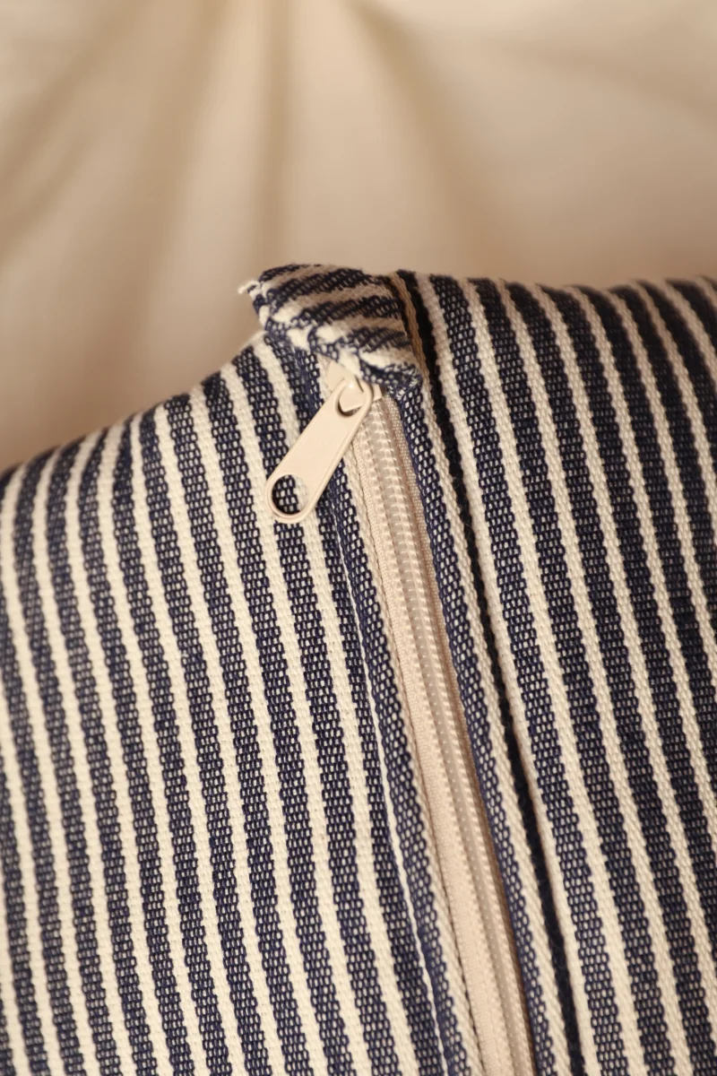Saco Capazo Apron Stripe Jean + Gasa Rústica Nata - Imagen 3