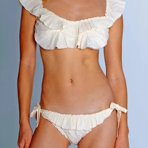Bikini manguita volantes Plumetti Ivory