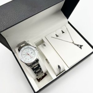 Conjunto reloj/pulsera/collar/pendientes