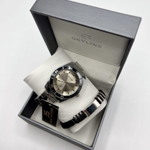 Conjunto Reloj Acero y Pulsera