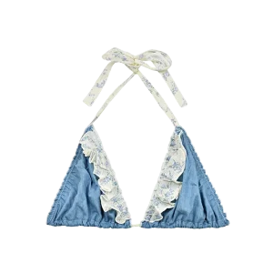 Bikini triángulo Flower Denim