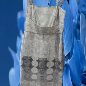 VESTIDO CORTO TIRANTES PLATEADO