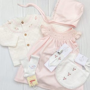 Vestido en algodón PIMA cuello Smock