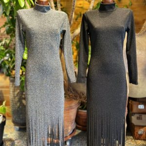 Vestido Largo Lurex Flecos