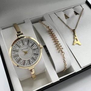 Conj. reloj+pulsera+collar+pendientes