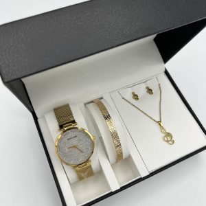Conj. reloj+brazalete+collar+pendientes