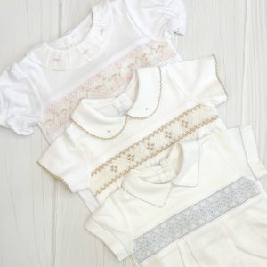 Body en algodón PIMA cuello smock MC