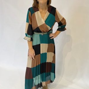 Vestido largo plisado
