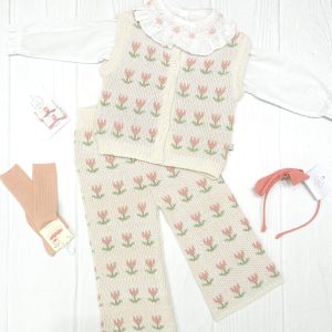 Conjunto tejido Chaleco & Pantalón Tulipán
