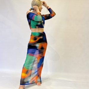 Conjunto Top/Falda Tull