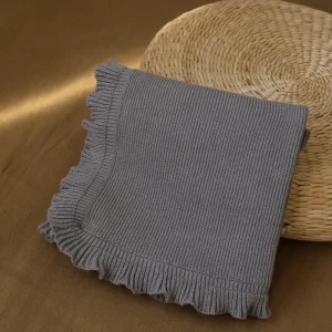 Manta Tricot Gris Humo