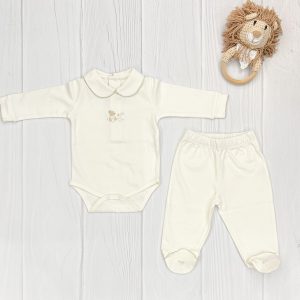 Conjunto de body y pelele en algodón PIMA de Osito