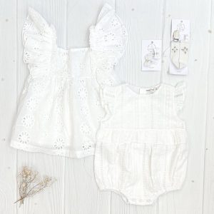 Vestido PIMA Cala Broderie Blanco