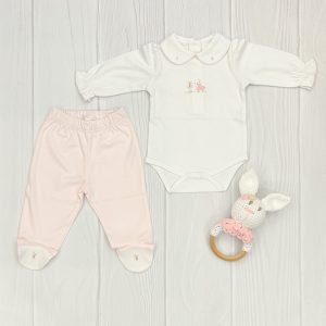 Conjunto de body y pelele en algodón PIMA de Ratoncita