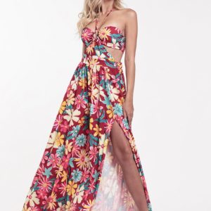 Vestido estampado Cut Out