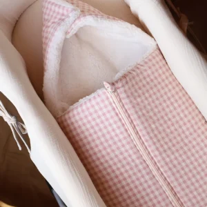 Saco Capazo Vichy Rosa + Borreguito