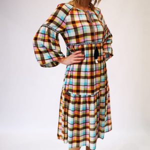 Vestido cuadros multicolor