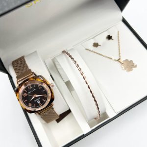 Conjunto reloj/pulsera/collar/pendientes