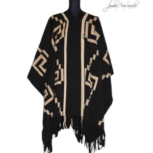 PONCHO ATADO A195 – INCA/BEIGE – UN PAÑO – TRAMA Y URDIMBRE FINA