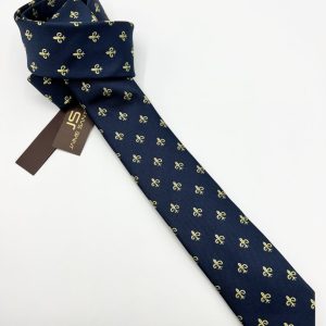 Corbata estrecha estampado flor de Lis