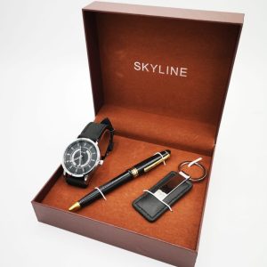 Conjunto reloj + bolígrafo + llavero