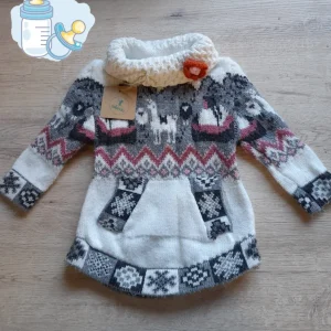 JERSEY LANA  BLANCO CON ESTAMPADO NAVIDAD GRIS BEBE