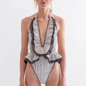 Bañador Peplum Black Dots