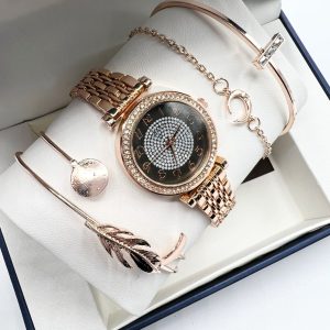 Conjunto reloj+pulseras+caja