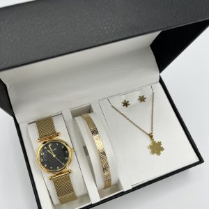 Conj. reloj+brazalete+collar+pendientes