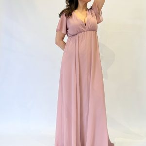 vestido largo manga corta