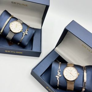 Conjunto Reloj Acero + 2 Brazaletes