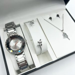 Conjunto reloj/pulsera/collar/pendientes
