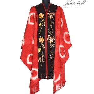 PONCHO DE ARGOLLAS G803 BORDADO- UN PAÑO – TRAMA Y URDIMBRE FINA – DISPONIBLE