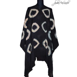 PONCHO DE ARGOLLAS G455 AZUL AÑIL- UN PAÑO – TRAMA Y URDIMBRE FINA – SOLO POR PEDIDO