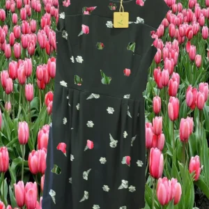 VESTIDO NEGRO TIRANTES CON DECORACIÓN