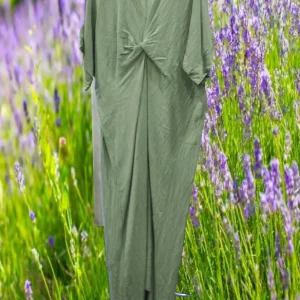 VESTIDO LARGO MANGA CORTA VERDE