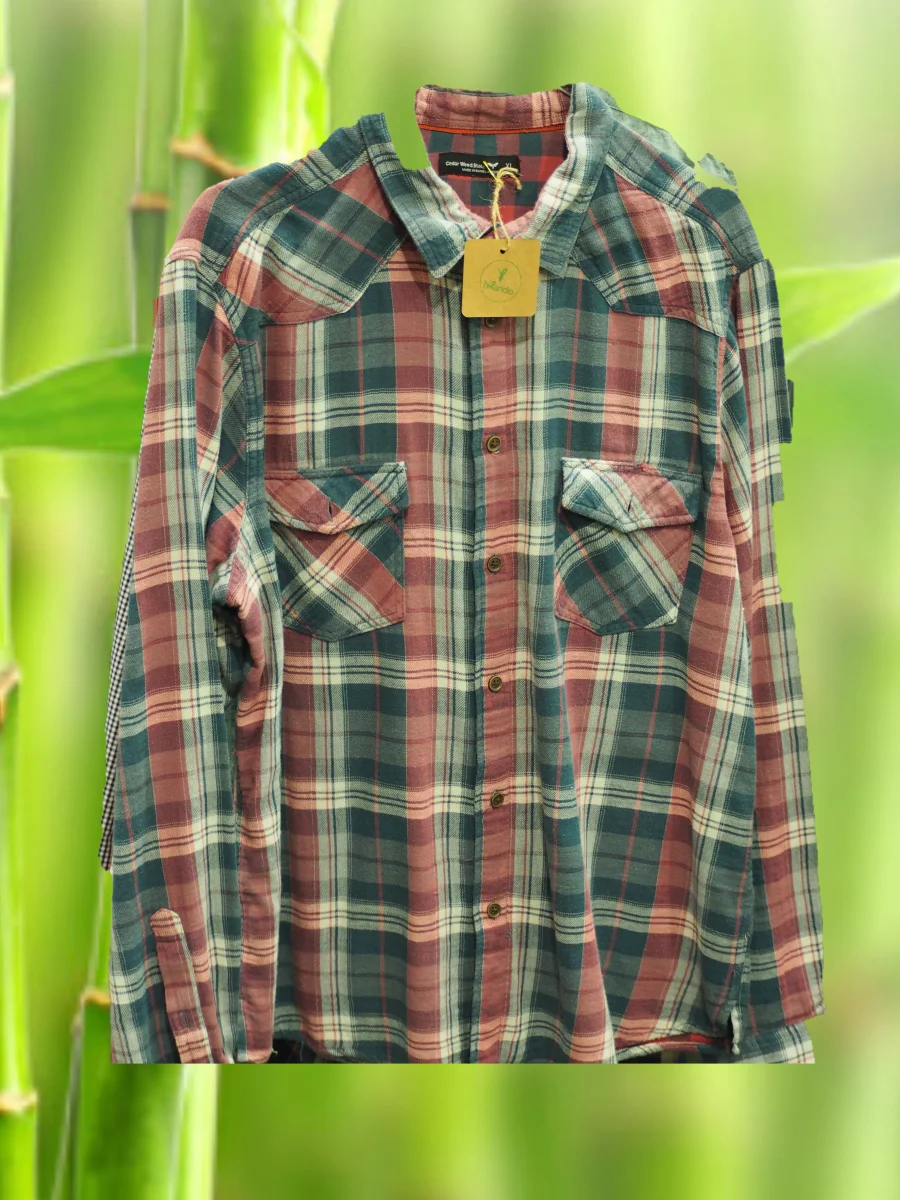 CAMISA CABALLERO MANGA LARGA CUADROS FELPA