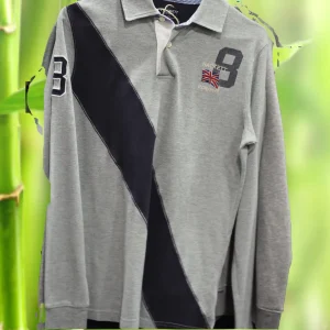 POLO NIÑO MANGA LARGA GRIS