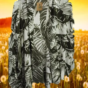 CHAQUETA SEÑORA CON DETALLES FLORALES BLANCA Y VERDE