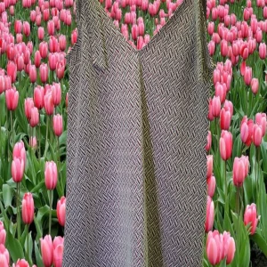 VESTIDO TIRANTES GRANATE CON ESTAMPADO GEOMÉTRICO