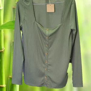 CAMISETA SEÑORA MANGA LARGA VERDE