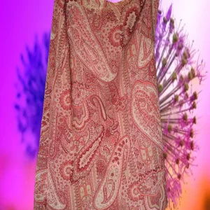 FALDA MIDI ROSA CON ESTAMPADO