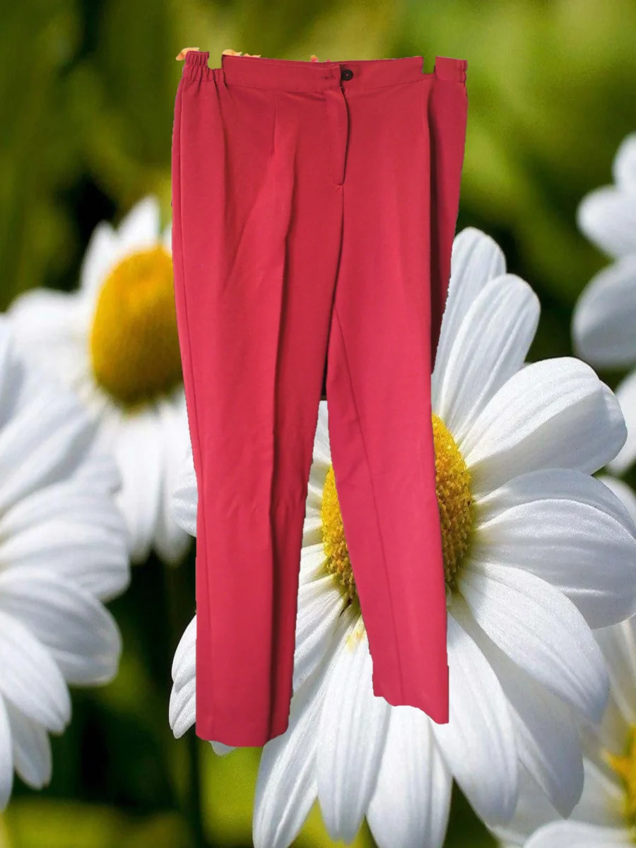 PANTALÓN MUJER DE VESTIR GRANATE - Imagen 2